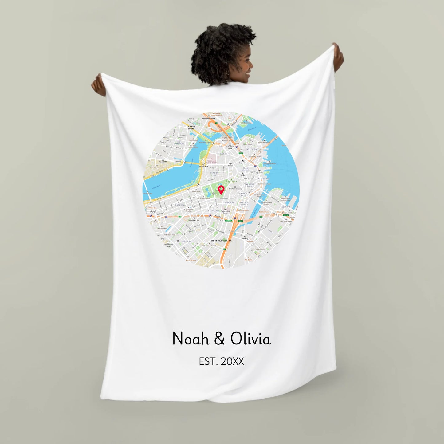 Personalized Street Map Blanket| Velveteen Blanket | Sherpa Blanket | Street map | Newlywed | Engagement Gift | Wedding Gift