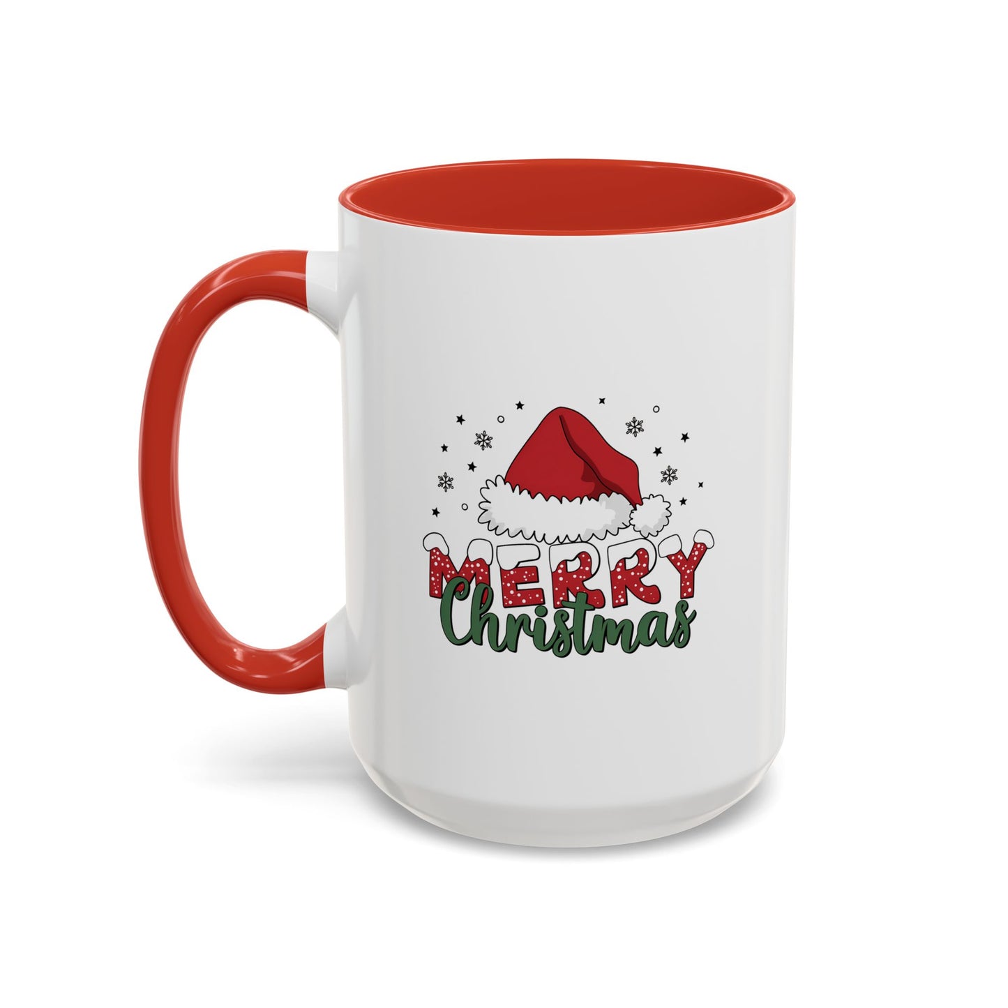 Merry Christmas Santa Hat | Cute Christmas Mug | Christmas Gift | 11oz Accent Mug | 15oz Accent Mug | Gift for Kids | Teen Gitf