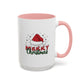 Merry Christmas Santa Hat | Cute Christmas Mug | Christmas Gift | 11oz Accent Mug | 15oz Accent Mug | Gift for Kids | Teen Gitf