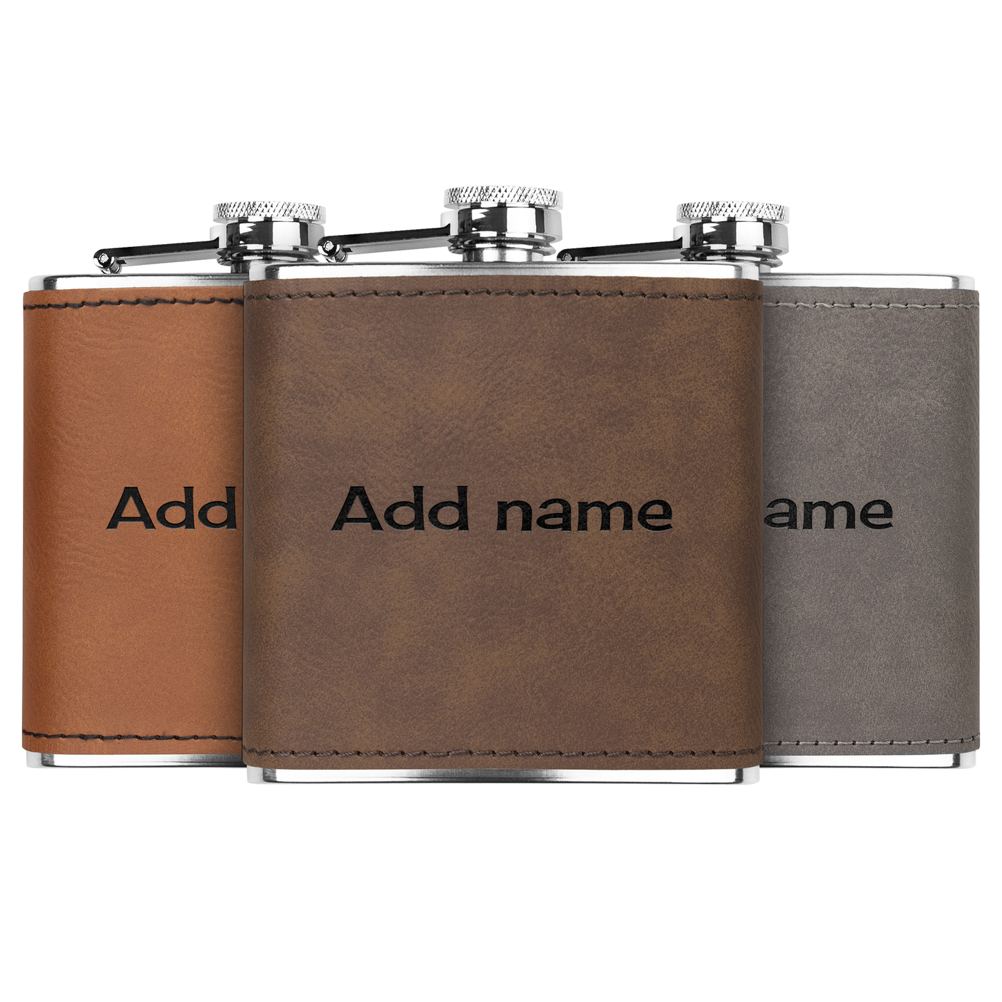 Personalized Name 6oz Flask | Leather Flask | Wedding Gift | Custom Engagement Gift