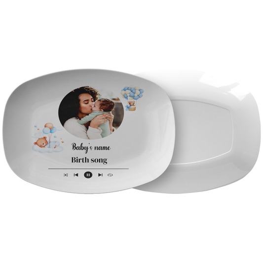 Personalized Baby Birth Song Platter Gift | Custom Platter | Baby Shower | Gift For Mom | Keepsake