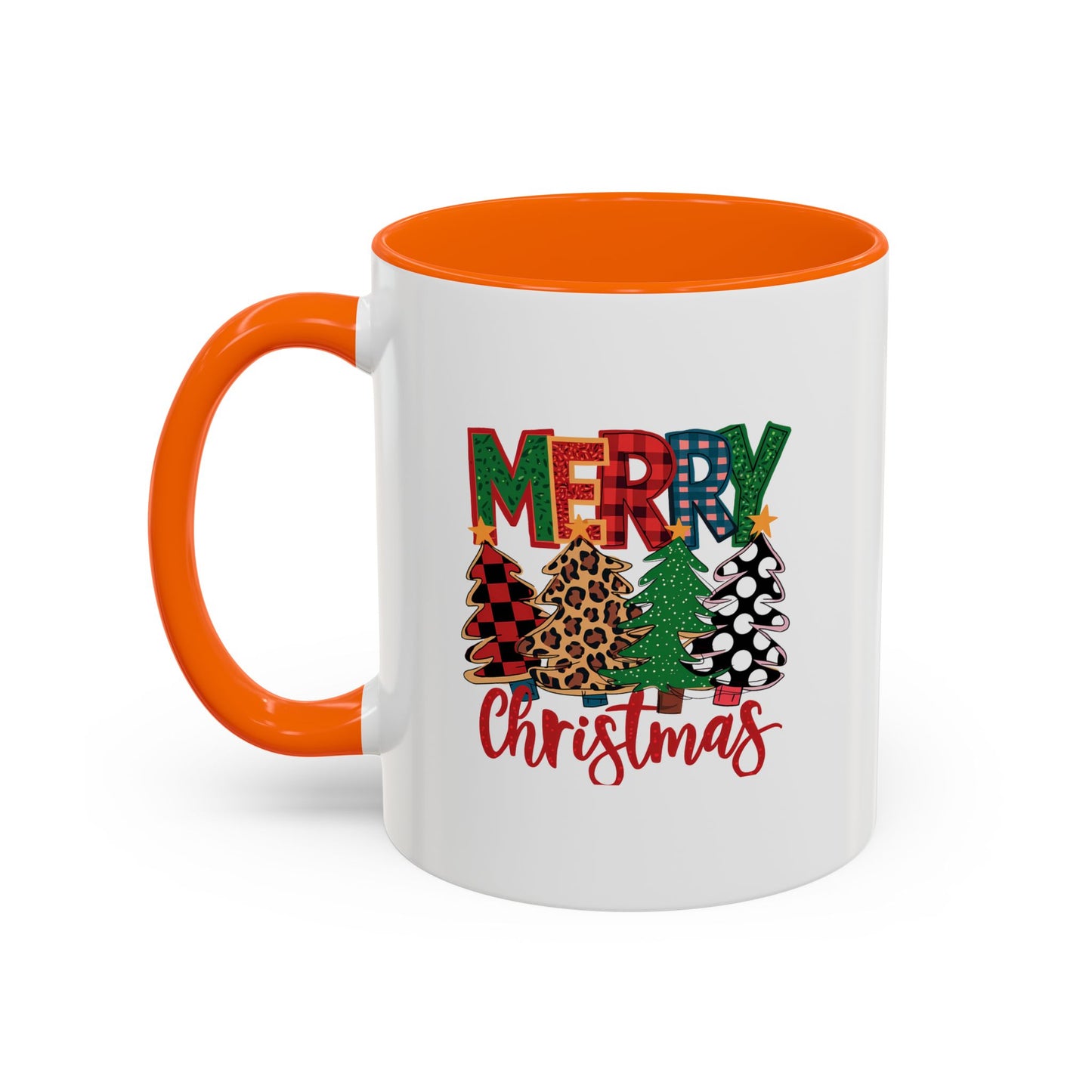 Colorful Merry Christmas Trees Mug | Christmas Mug | Christmas Gift | 11oz Accent Mug | 15oz Accent Mug