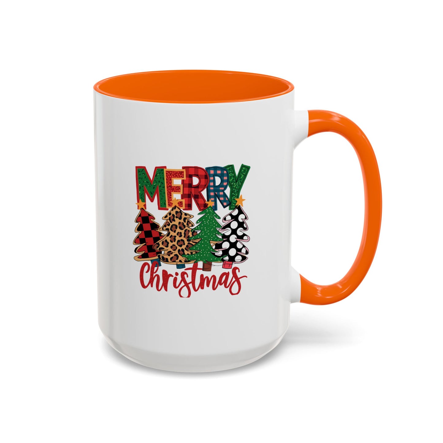 Colorful Merry Christmas Trees Mug | Christmas Mug | Christmas Gift | 11oz Accent Mug | 15oz Accent Mug