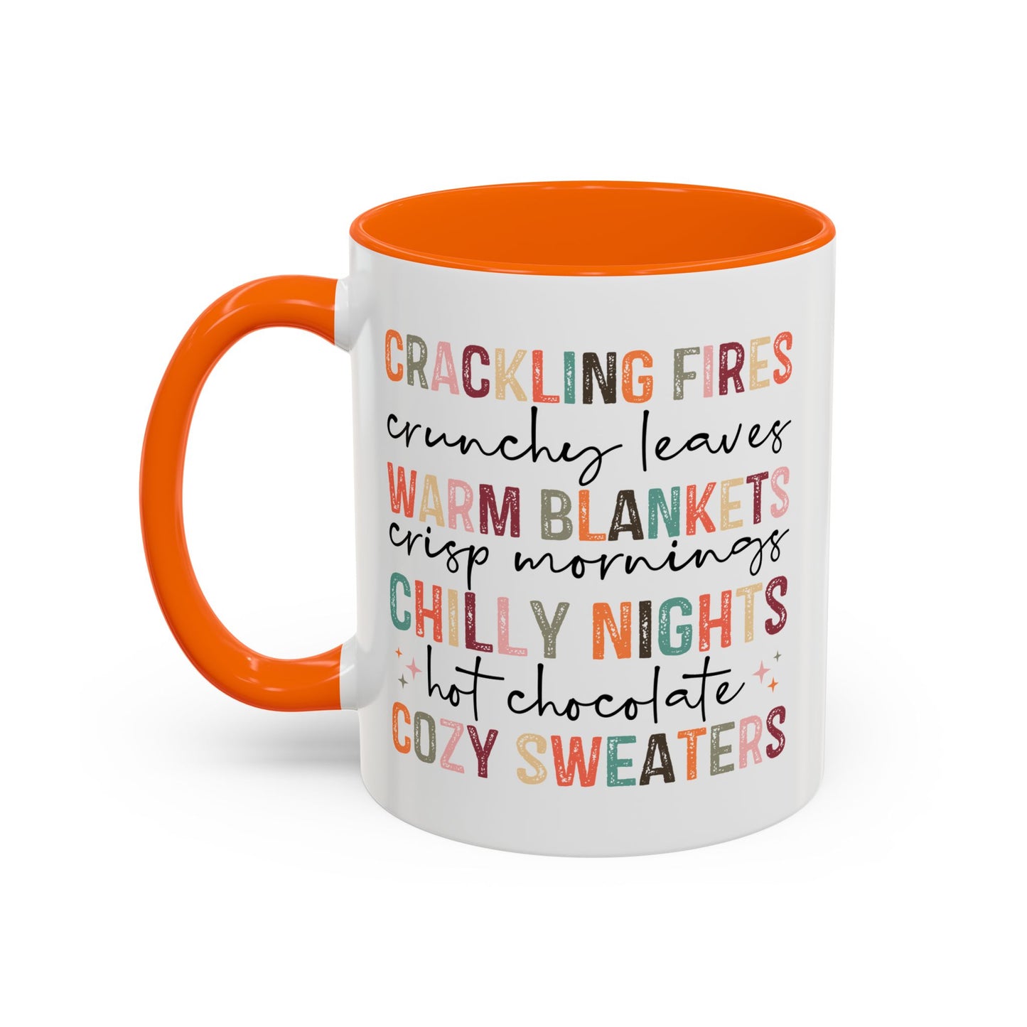 Colorful Crackling Fires Crunchy Leaves Fall Vibes Mug | Fall Season Mug | Nature Lover Gift Idea | Fall Mug | 11oz Accent Mug | 15oz Accent Mug