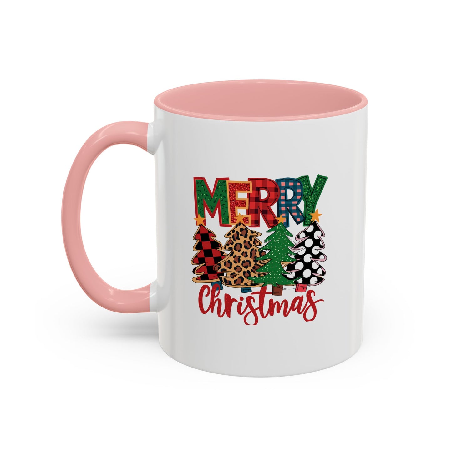 Colorful Merry Christmas Trees Mug | Christmas Mug | Christmas Gift | 11oz Accent Mug | 15oz Accent Mug