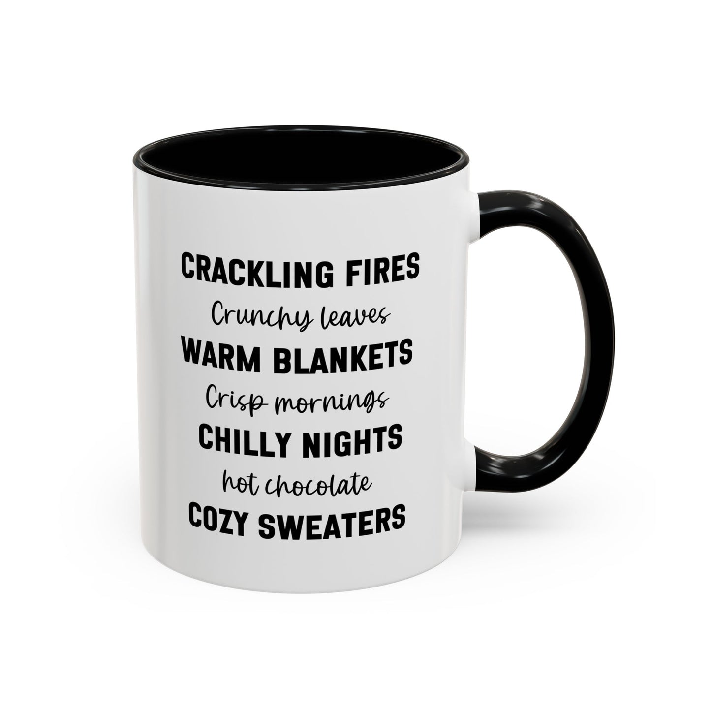 Crackling Fires Crunchy Leaves Fall Vibes Mug | Fall Season Mug | Nature Lover Gift Idea | Fall Mug | 11oz Accent Mug | 15oz Accent Mug