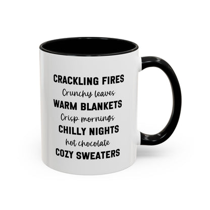 Crackling Fires Crunchy Leaves Fall Vibes Mug | Fall Season Mug | Nature Lover Gift Idea | Fall Mug | 11oz Accent Mug | 15oz Accent Mug