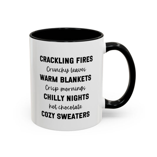 Crackling Fires Crunchy Leaves Fall Vibes Mug | Fall Season Mug | Nature Lover Gift Idea | Fall Mug | 11oz Accent Mug | 15oz Accent Mug