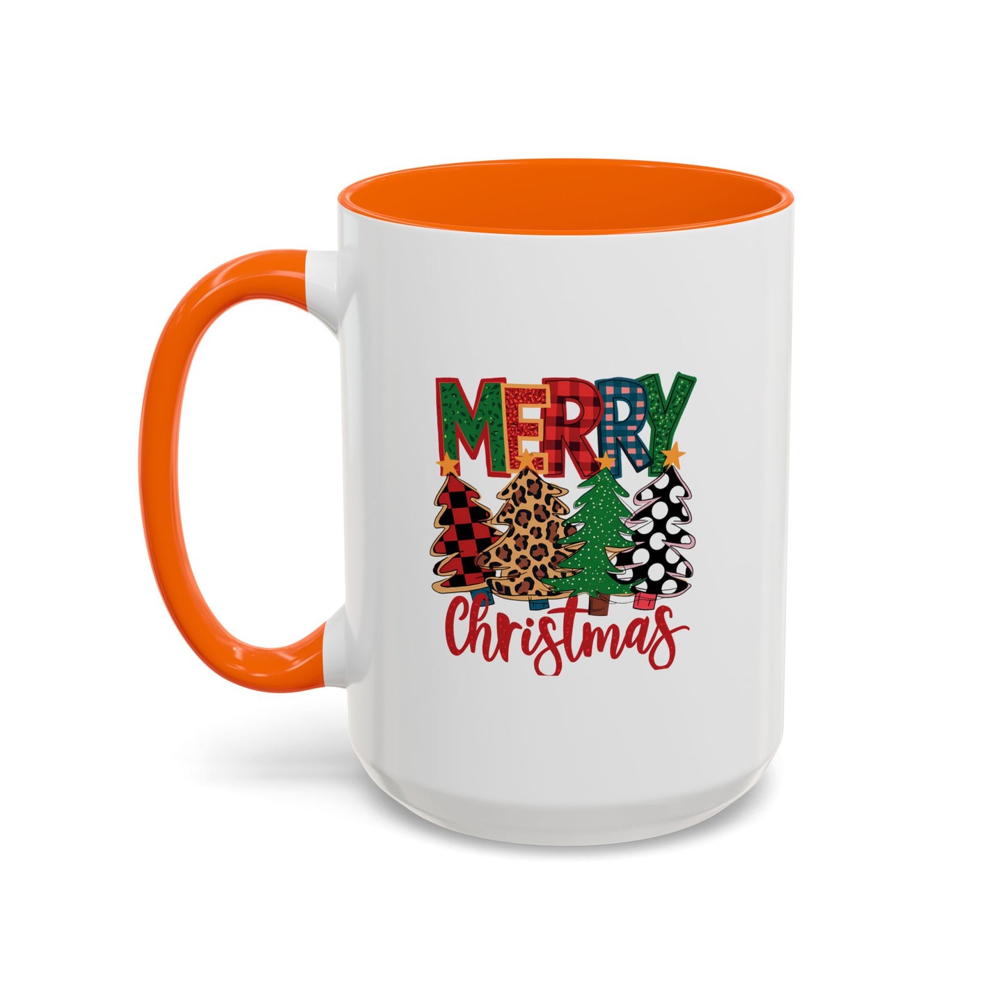 Colorful Merry Christmas Trees Mug | Christmas Mug | Christmas Gift | 11oz Accent Mug | 15oz Accent Mug