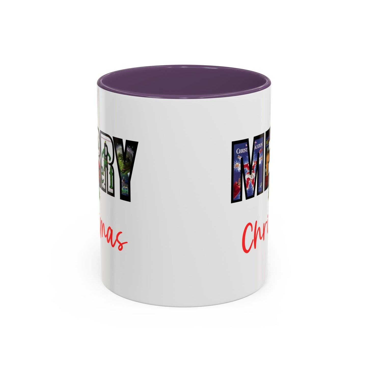 Cute Merry Christmas Nostalgic Holiday Movie Poster Mug | Christmas Gift | Christmas Bells | 11oz Accent Mug | 15oz