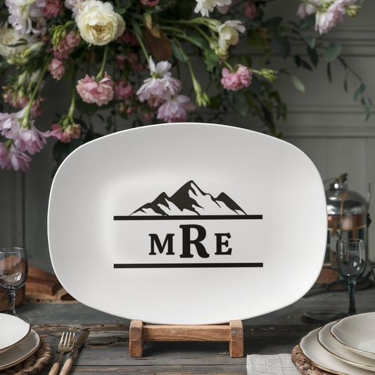 Personalized Gift Platter For Him | Mountain Scape BBQ Tray | Custom Tray For Dads Anniversary Wedding Boyfriend Platter