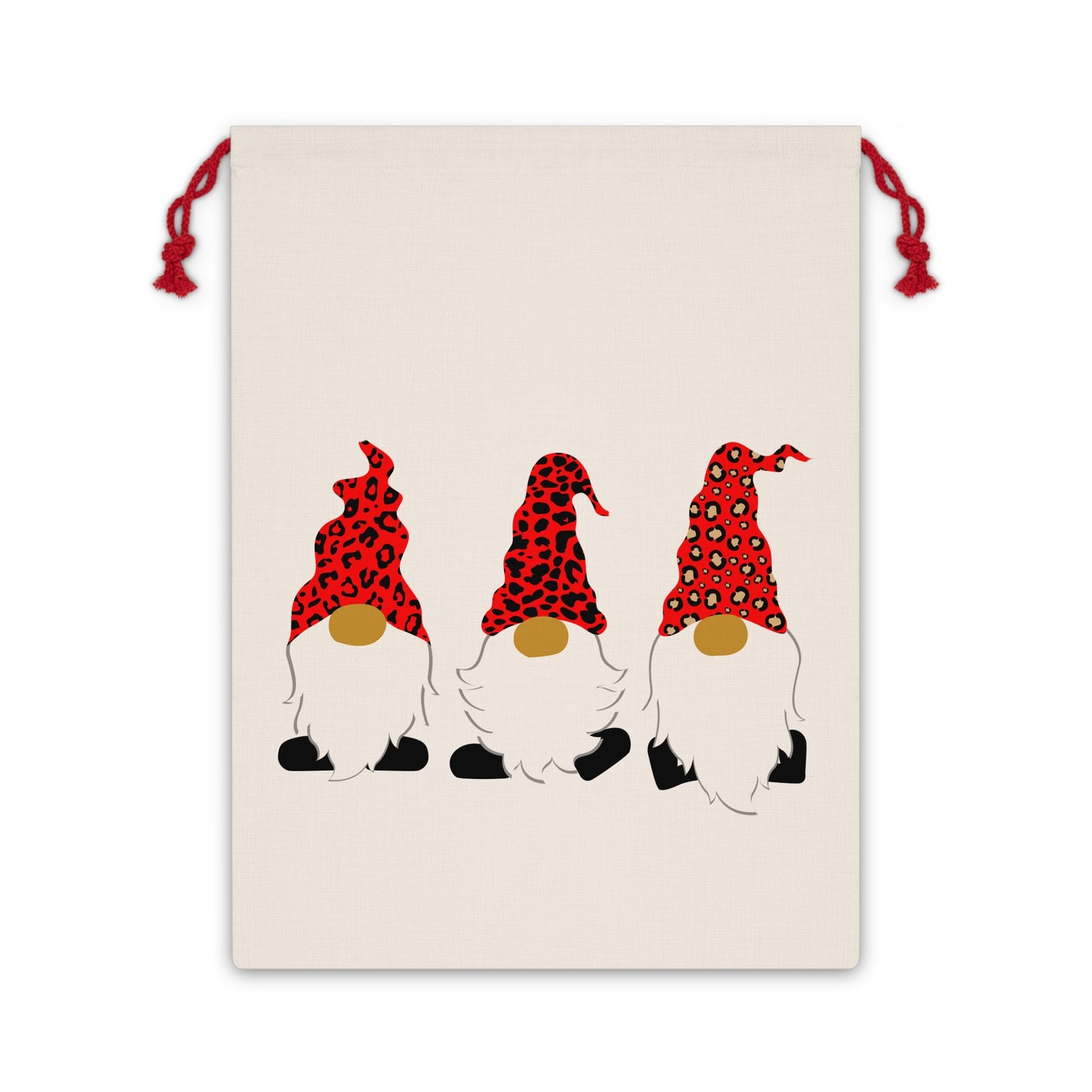 Gnome Themed Gift Bag, Holiday Gift Pouch, Drawstring Present Bag, Christmas Packaging, Cute Gnome Decor