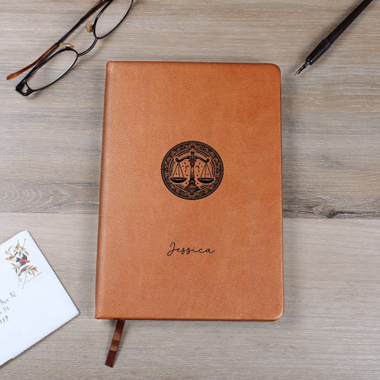 Personalized Libra Balance Inner Peace & Beauty Reflections Leather journal