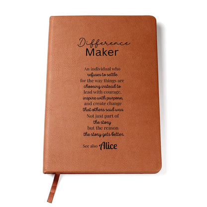 Personalized Leather Difference Maker Journal