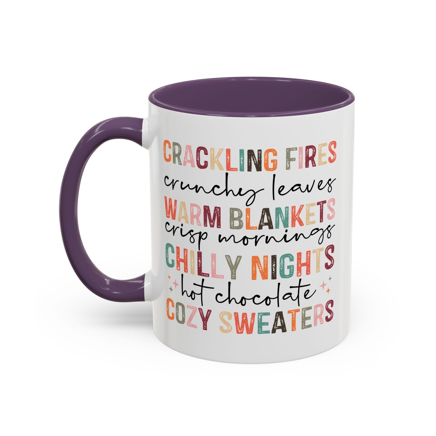 Colorful Crackling Fires Crunchy Leaves Fall Vibes Mug | Fall Season Mug | Nature Lover Gift Idea | Fall Mug | 11oz Accent Mug | 15oz Accent Mug