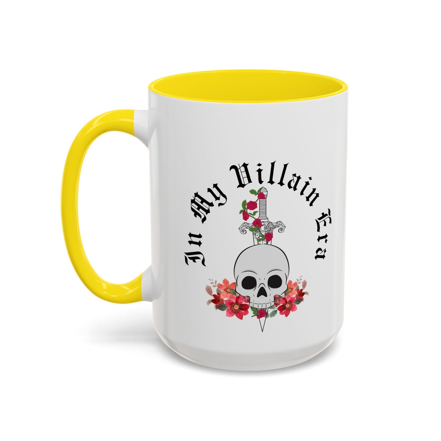 Cute In My Villain Era Mug | Villain Era | Decorative Roses with Skull Mug | Cute Villain Mug | 11oz Accent Mug | 15oz Accent Mug