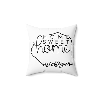 Home Sweet Home Michigan Decorative Pillow | Gift For Her | Home Decor | State Gift | Customized State Pillow