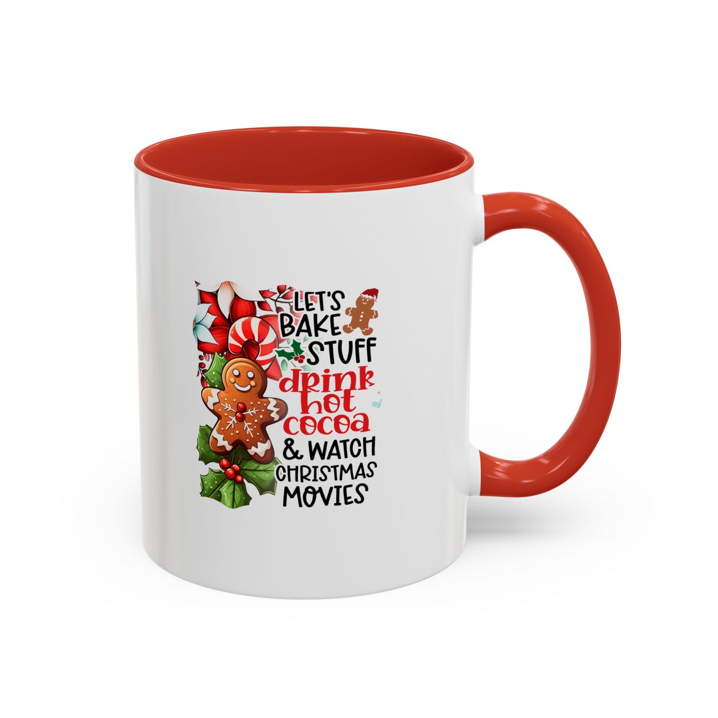 Cute Gingerbread Christmas Mug | Christmas Gift Idea | Christmas Movie Watching Mug | 11oz Accent Mug | 15oz Accent Mug | Gift Idea