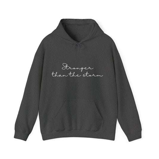 Stronger Than The Storm Inspirational Quote Hoodie | Motivational Gift For Her | Inspirational Quote