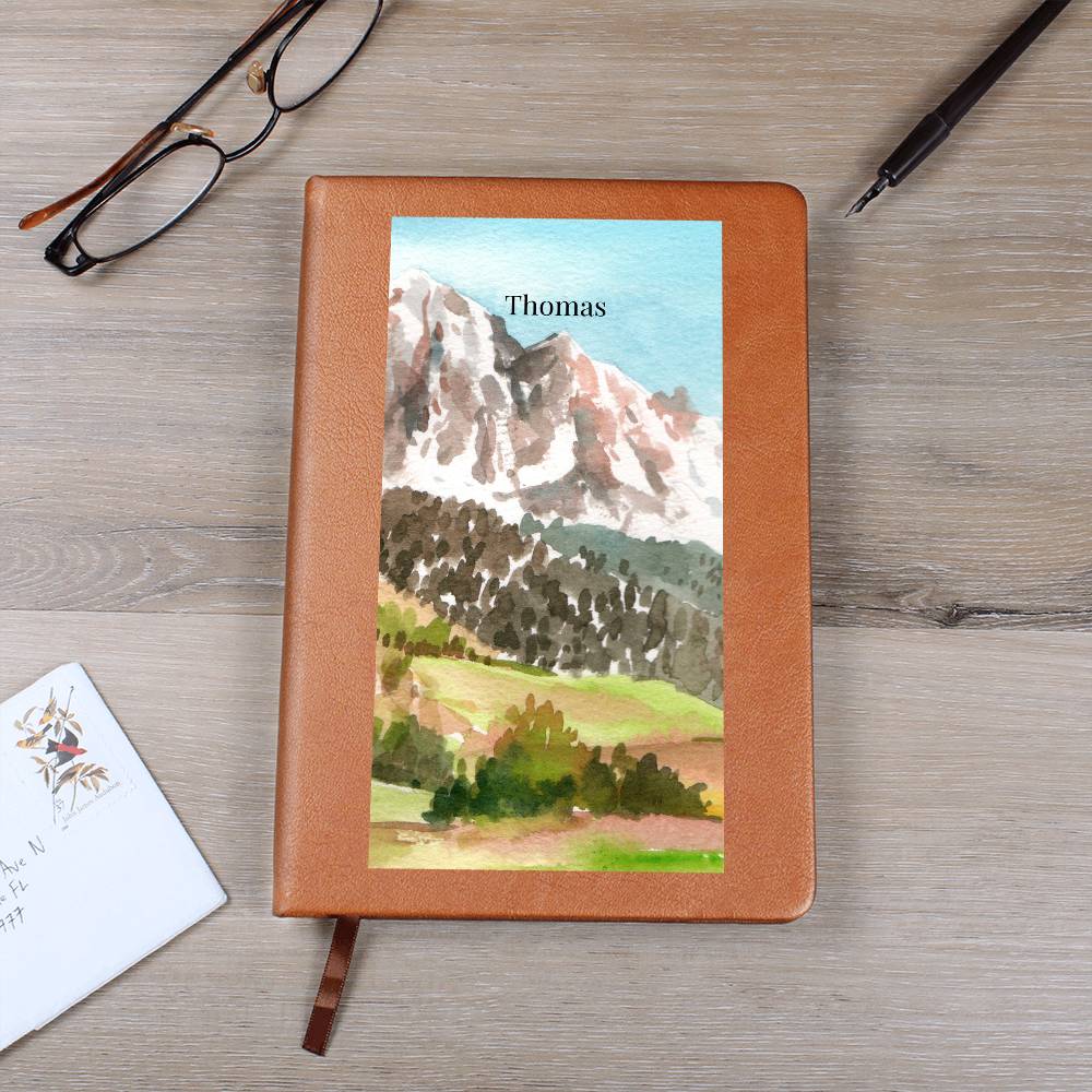 Mountain View Personalized Leather Journal