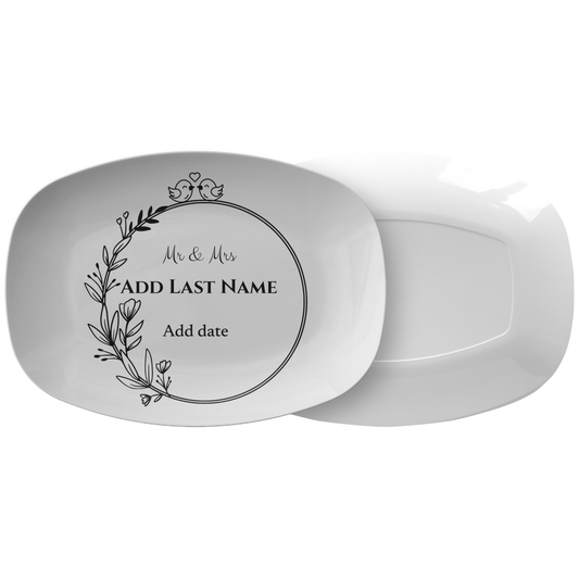 Personalized Mr. and Mrs. Engagement Platter Gift | Wedding Platter | Custom Name Platter