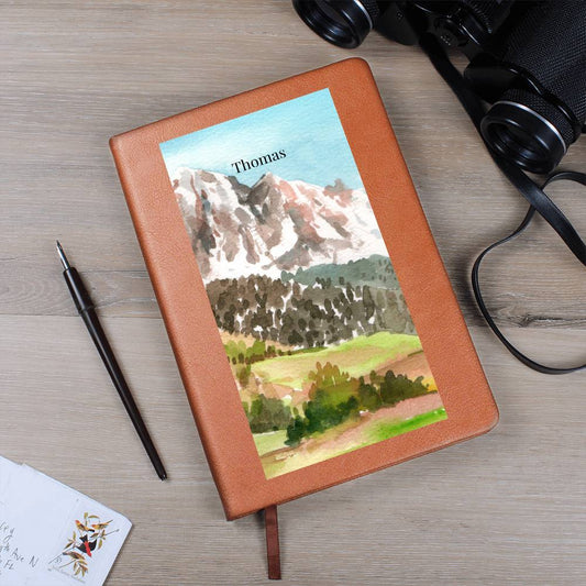 Mountain View Personalized Leather Journal
