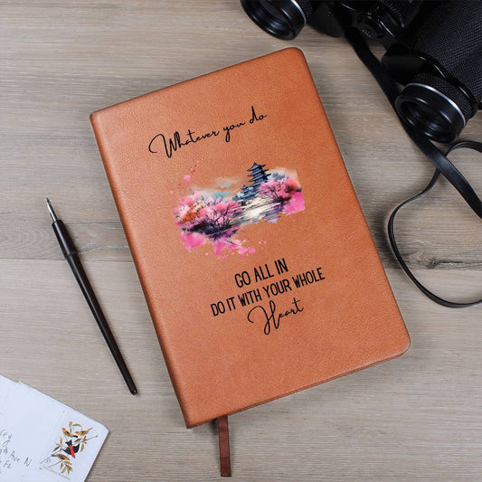 Wherever You Do Inspirational Quote Leather Journal | Travel Inspiration Journal