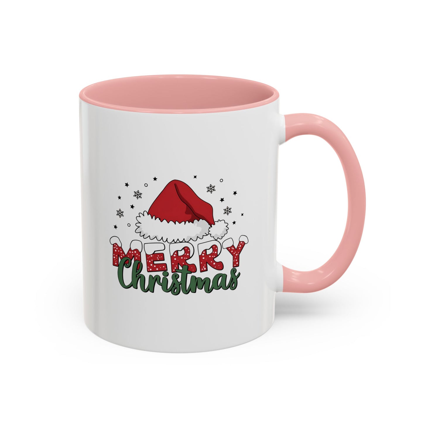 Merry Christmas Santa Hat | Cute Christmas Mug | Christmas Gift | 11oz Accent Mug | 15oz Accent Mug | Gift for Kids | Teen Gitf