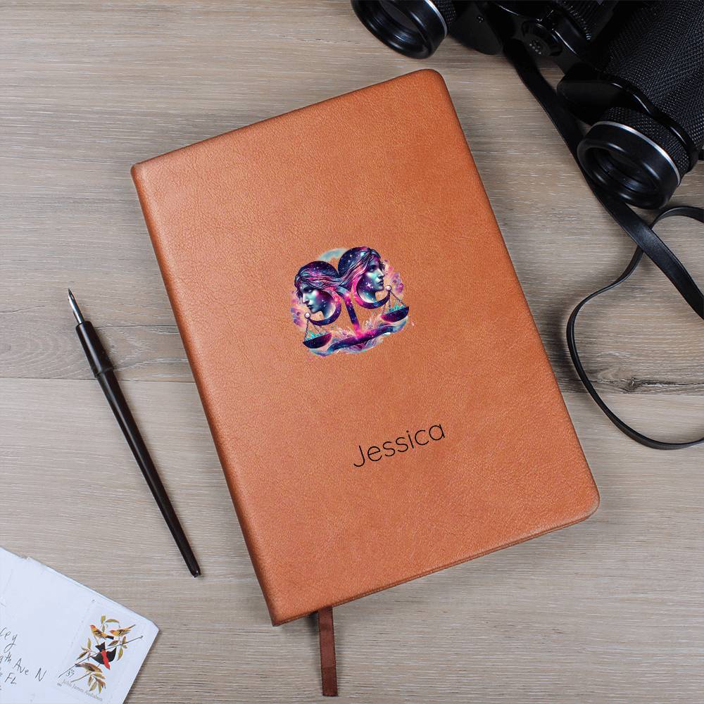 Personalized Libra Balance Inner Peace & Beauty Reflections Leather journal