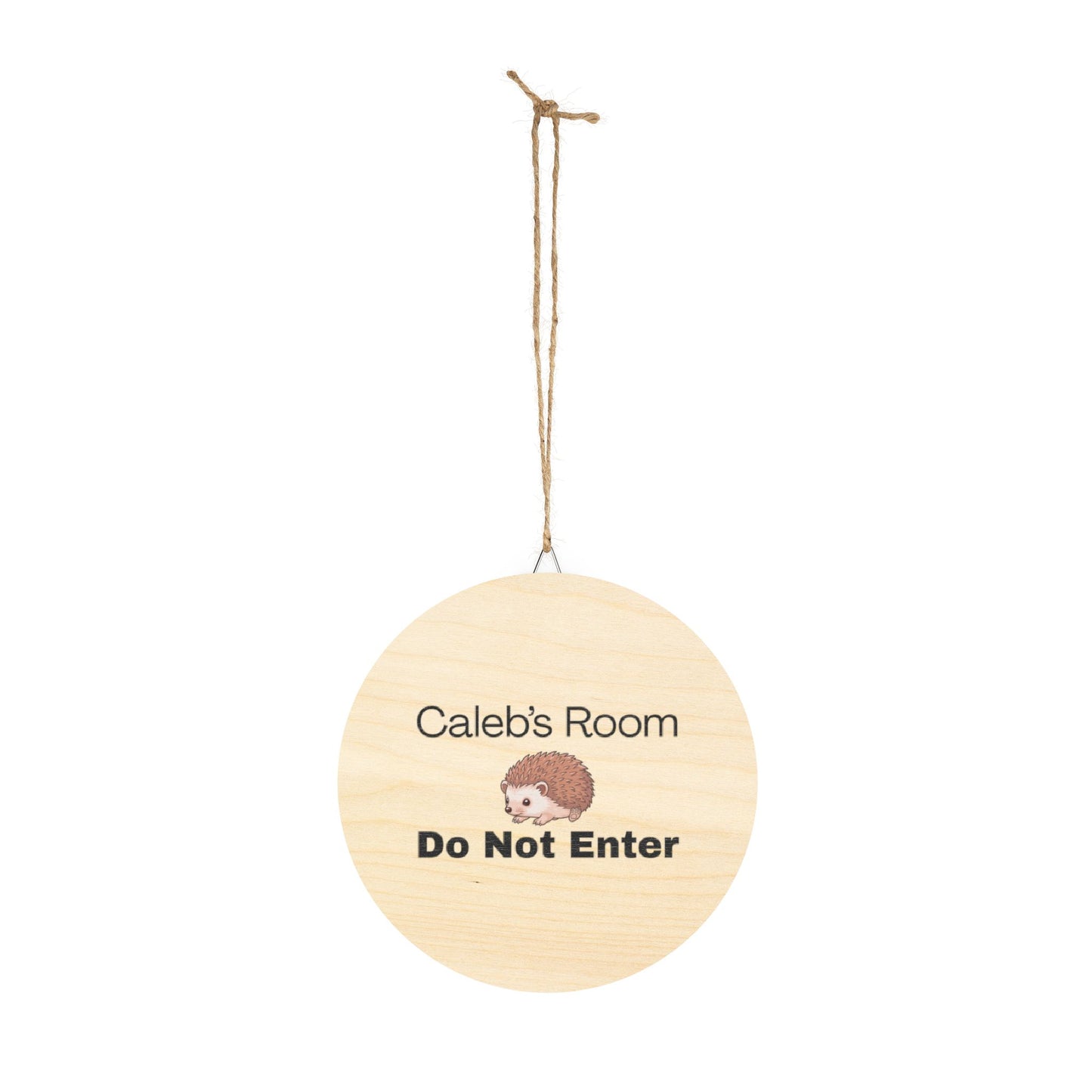 Caleb's Door Sign Personalized Wooden Door Sign - "Caleb's Room Do Not Enter" Hedgehog Plaque