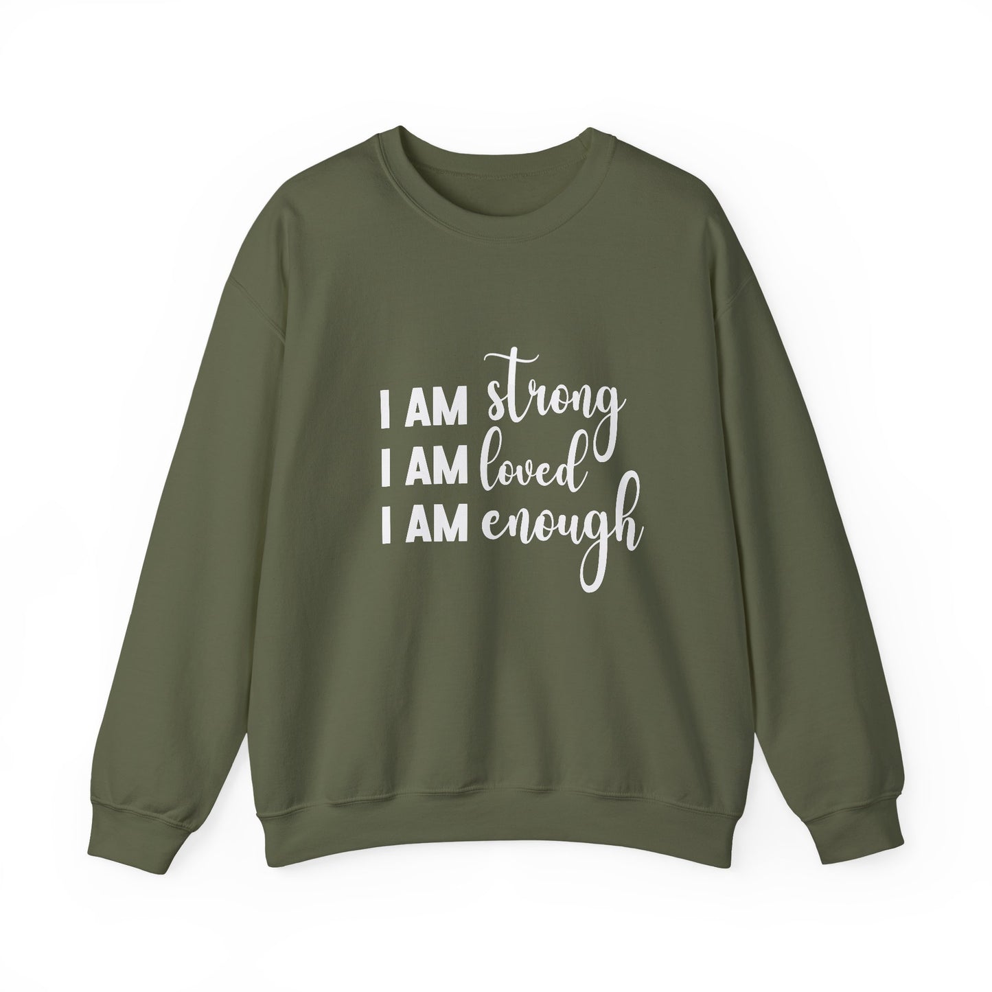 I Am Strong Inspirational Quote Unisex Heavy Blend™ | Motivational Sweatshirt | Inspirational Gift | Gift For Her | Gift For Him