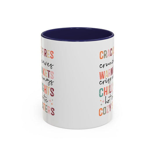 Colorful Crackling Fires Crunchy Leaves Fall Vibes Mug | Fall Season Mug | Nature Lover Gift Idea | Fall Mug | 11oz Accent Mug | 15oz Accent Mug