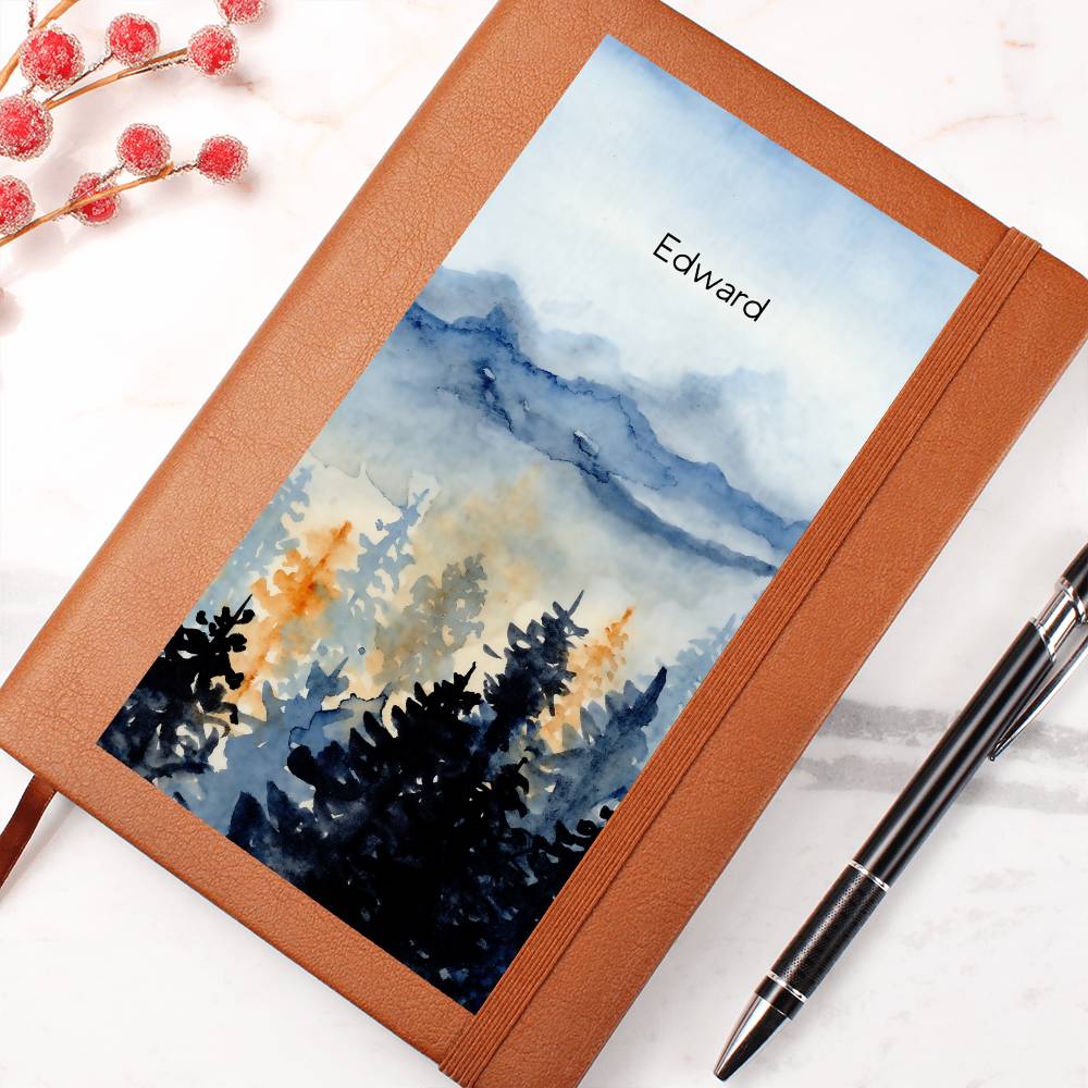 Personalized Scenic Mountain Leather Journal