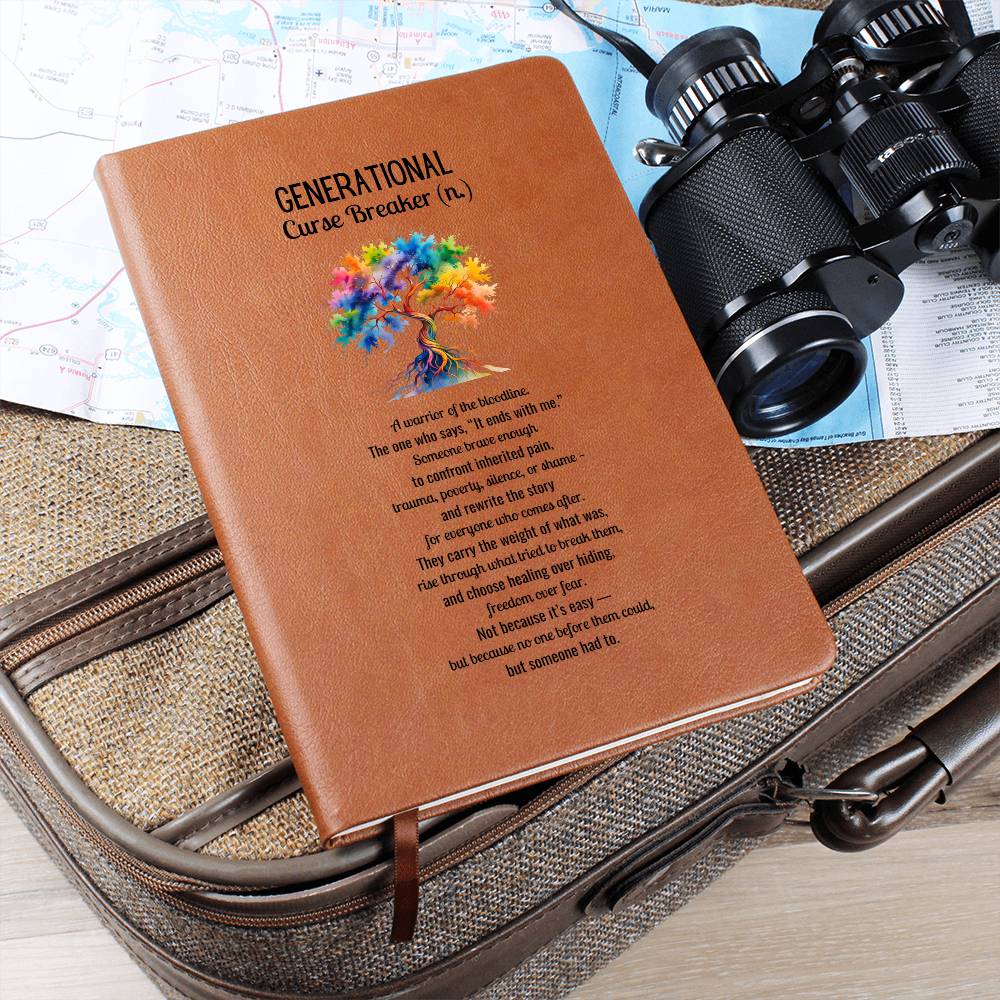 Custom Graphic Leather Journal | Leather Journal | Generational Curse Breaker New Chapter | Next Chapter Affirmations Self-Care Journal