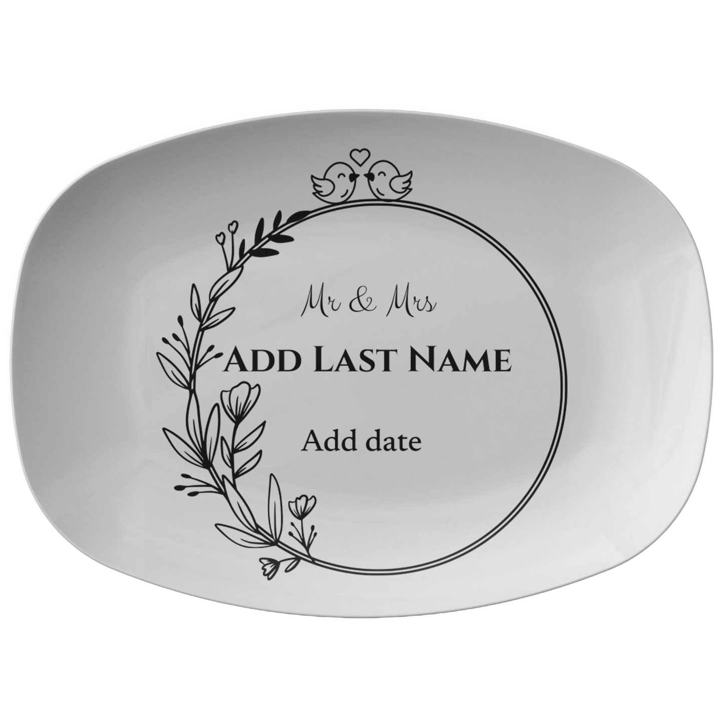 Personalized Mr. and Mrs. Engagement Platter Gift | Wedding Platter | Custom Name Platter