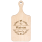 Family Last Name Personalized Hardwood Paddle Cutting Board