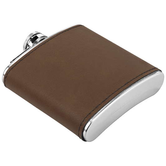 Personalized_Name_6oz_Flask__Leather_Fl_Dk_Brown_Angle_Mockup.png