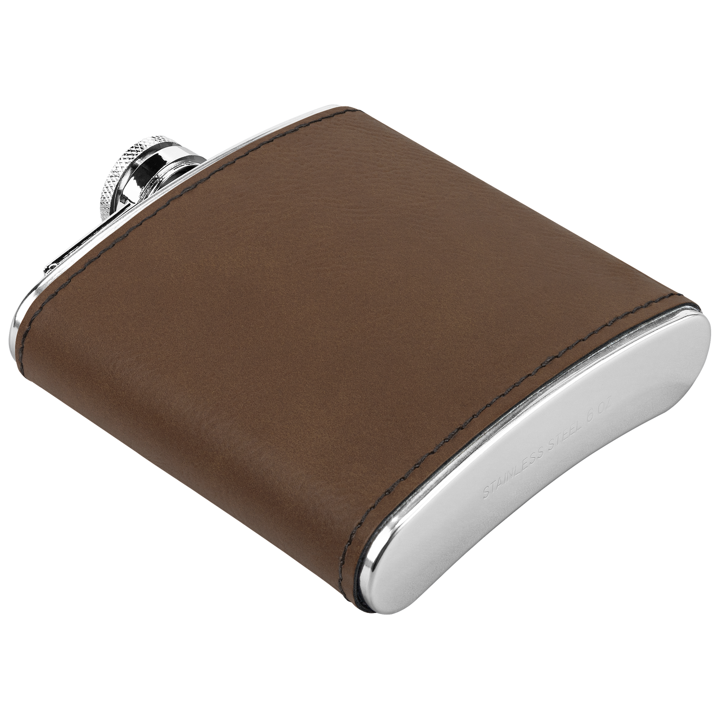 Personalized_Name_6oz_Flask__Leather_Fl_Dk_Brown_Angle_Mockup.png