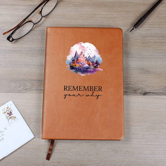 Scenic Nature Themed Remember Your Why Leather Journal