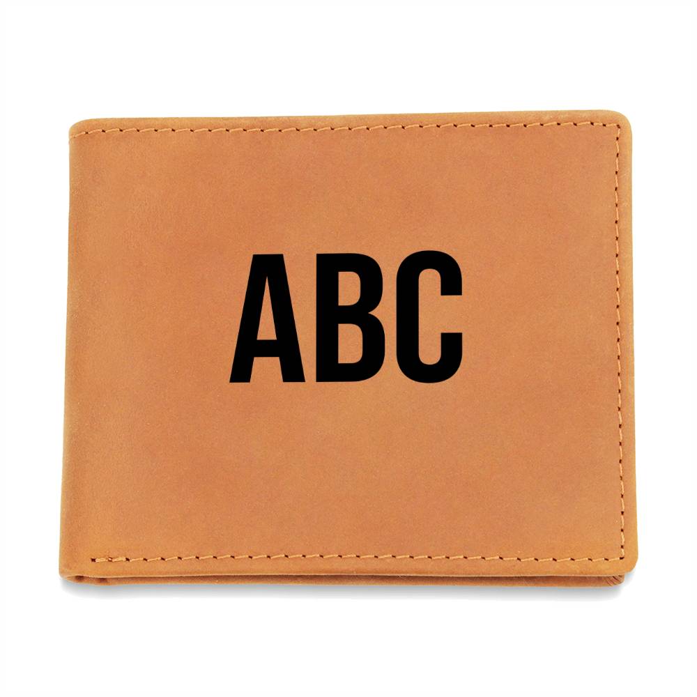Personalized Graphic Leather Wallet | Gift For Him | Dad Gift | Custom Leather Wallet | Initials