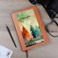 Personalized Watercolor Forest Art Scene Leather Journal