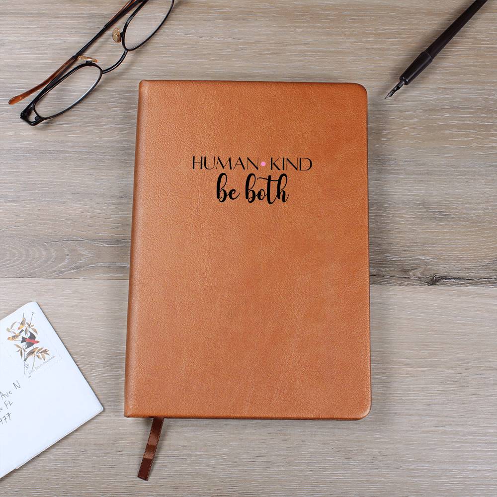 Human Kind Motivational Message Leather Journal
