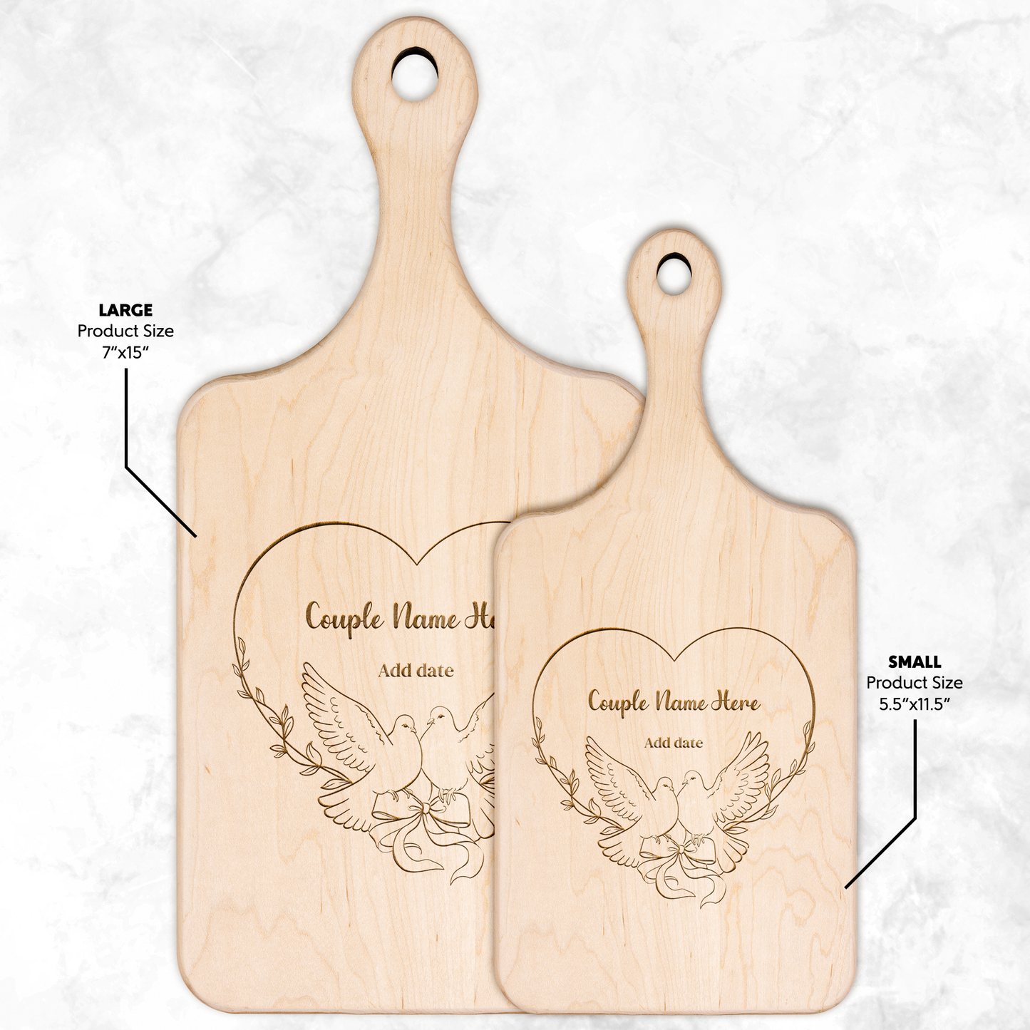 Personalized Hardwood Paddle Cutting Board| Customized Gift | Personalized Housewarming Gift For Couples | Anniversary | Wedding |