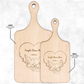 Personalized Hardwood Paddle Cutting Board| Customized Gift | Gift For Couples