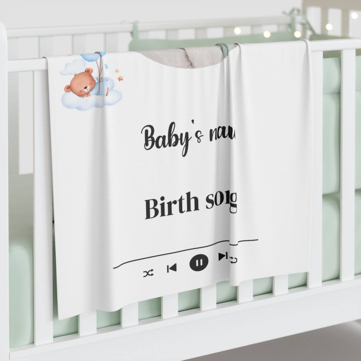 Personalized Birth Song Velveteen Plush Blanket | Sherpa Blanket | Minky | Baby Jersey Blanket