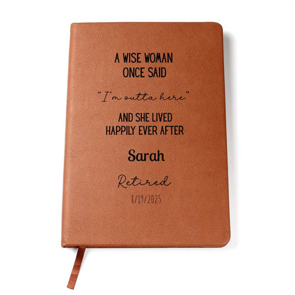 Personalized Leather Retirement Journal