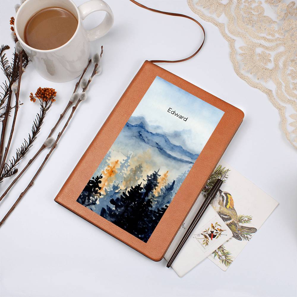 Personalized Scenic Mountain Leather Journal