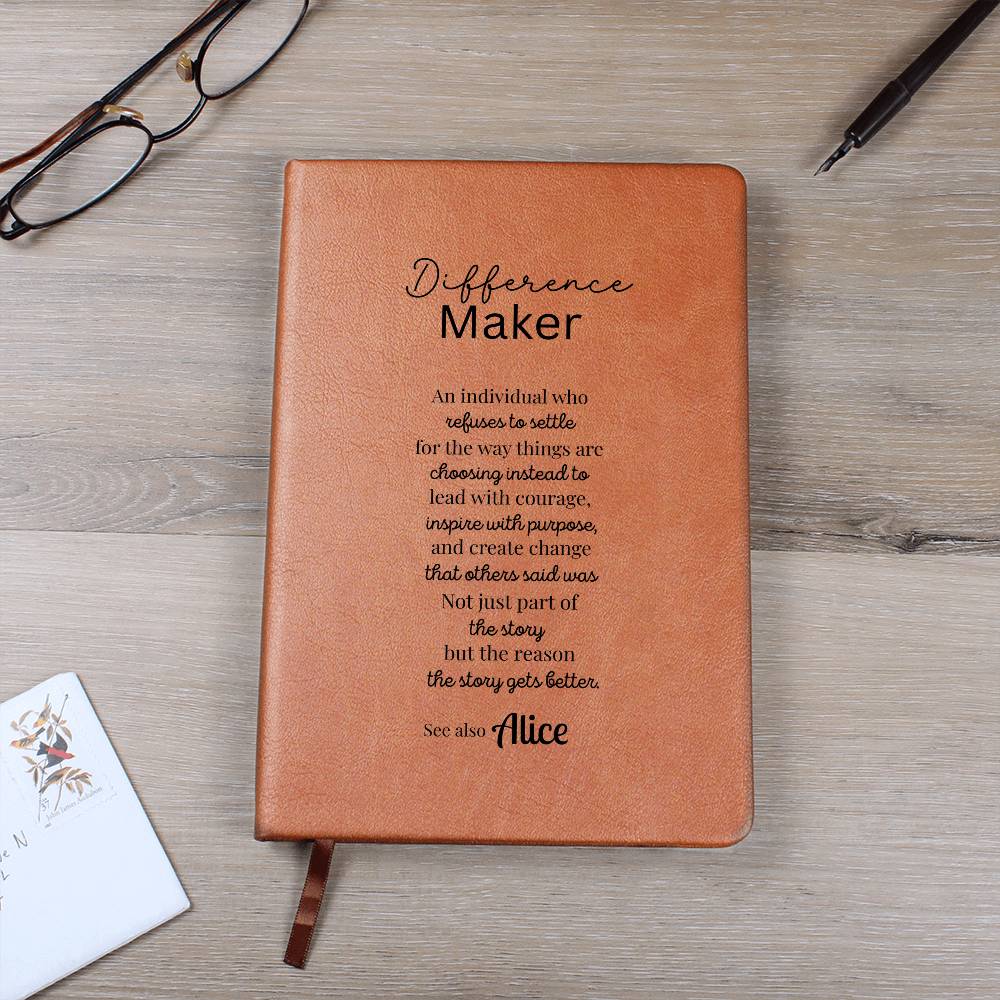 Personalized Leather Difference Maker Journal