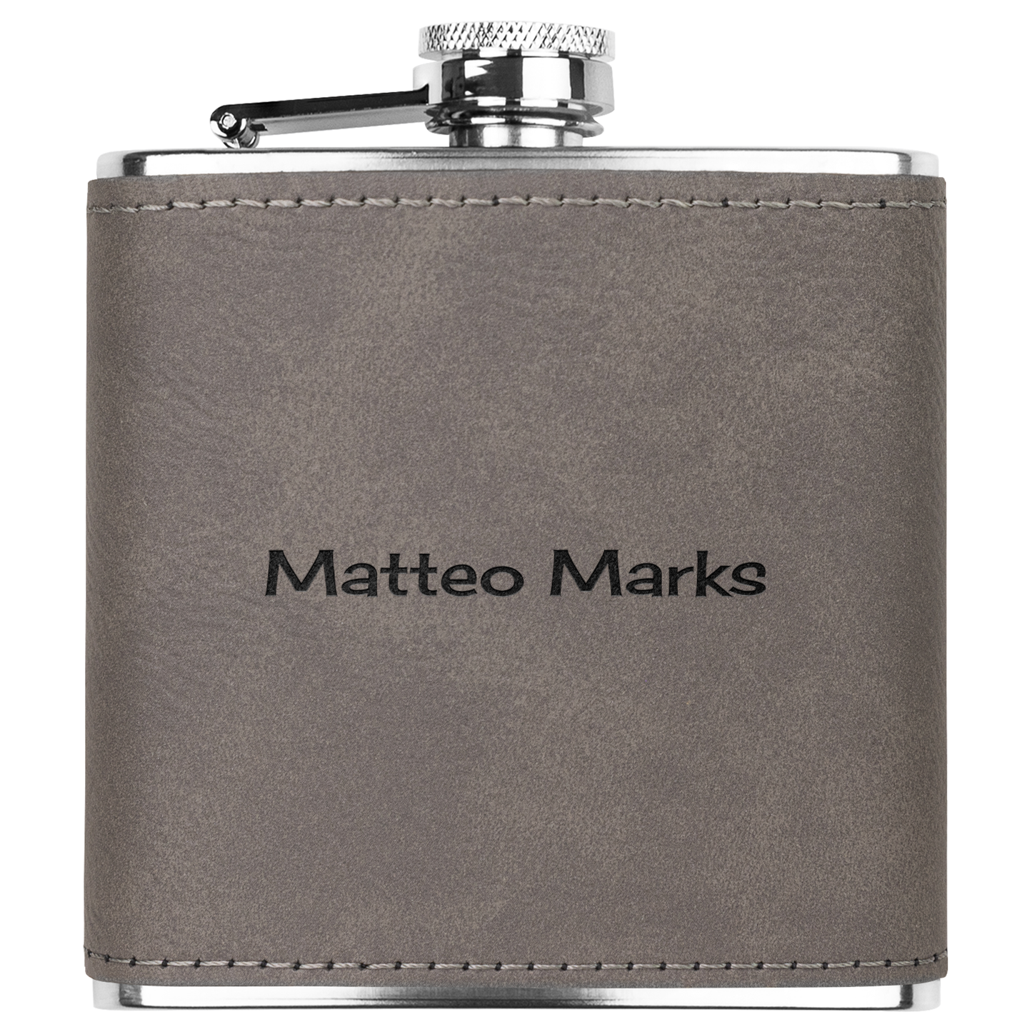 Personalized Name 6oz Flask | Leather Flask | Wedding Gift | Custom Engagement Gift