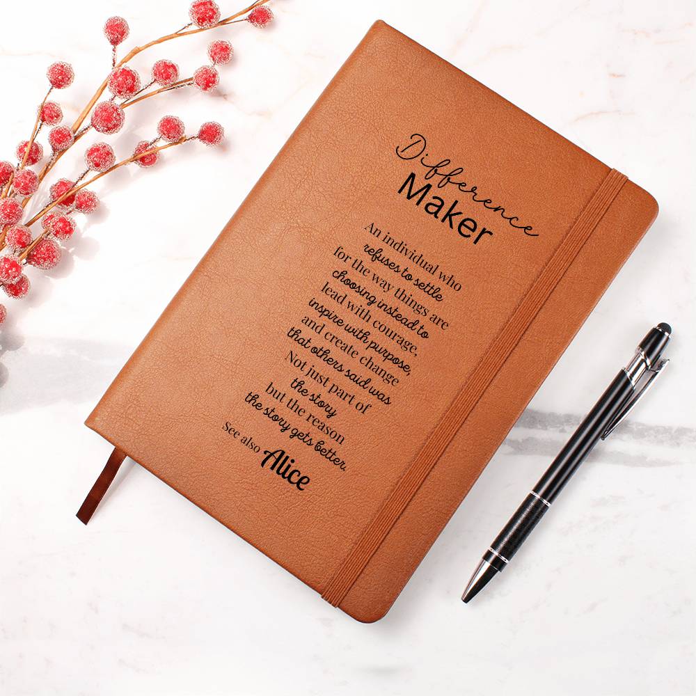 Personalized Leather Difference Maker Journal